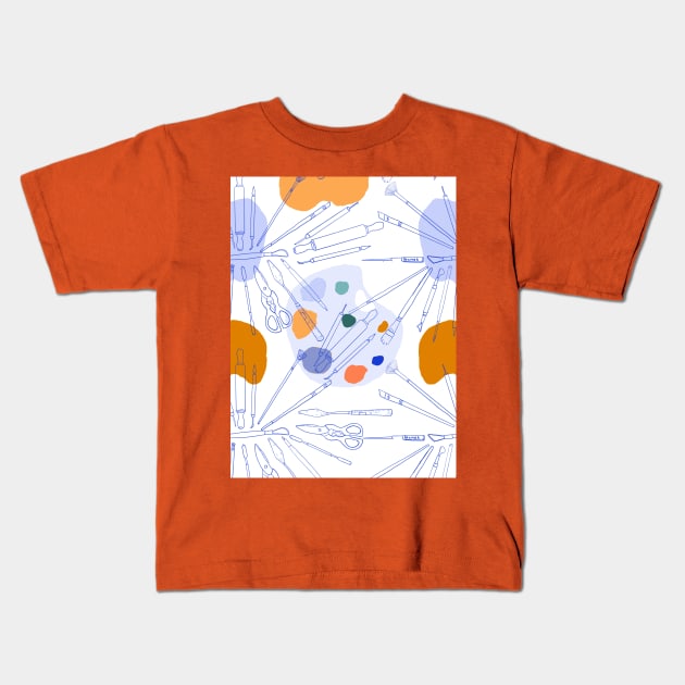 The Artist - tools of the trade Kids T-Shirt by Salzanos